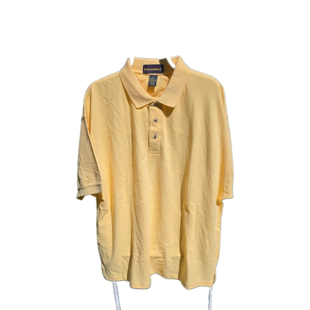 Peregrine Bay 3 Button Polo Size 3 XL gold/yellow Cotton Collar Shirt NWOT
